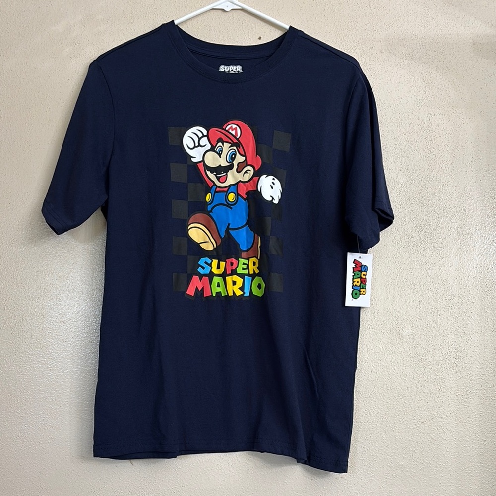 Nintendo Super Mario Navy Blue Kids Shirt
